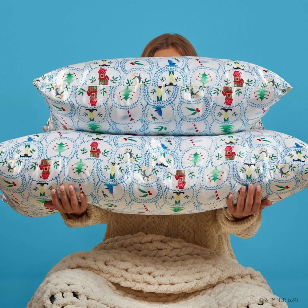 NEW Kitsch x elf Satin Pillowcase in North Pole Pillow Case - King